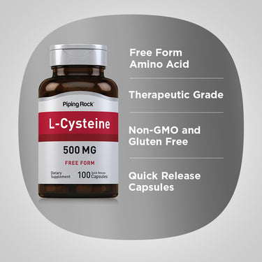 L-Cysteine, 500 mg, 100 Quick Release Capsules