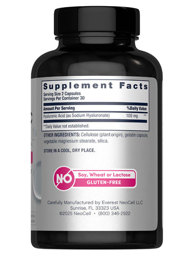 Hyaluronic Acid 100 mg, 60 Vegan Capsules