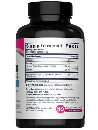 Grassfed Collagen Peptides + C, 6000 mg (per serving), 120 Caplets