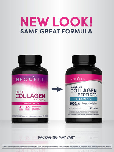 Grassfed Collagen Peptides + C, 6000 mg (per serving), 120 Caplets