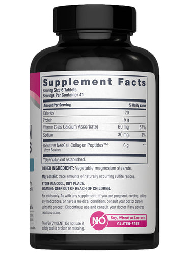 Grassfed Collagen Peptides + C, 6000 mg (per serving), 250 Caplets
