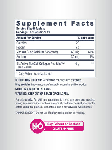 Grassfed Collagen Peptides + C, 6000 mg (per serving), 250 Caplets