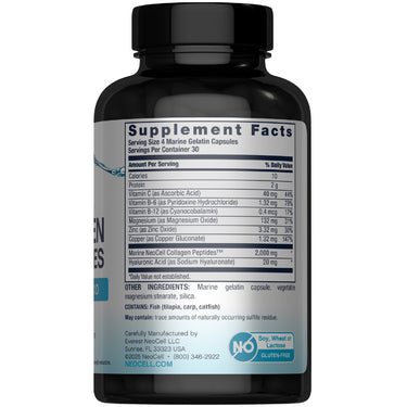 Marine Collagen Peptides + Hyaluronic Acid, 120 Fish Gelatin Capsules