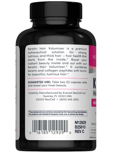 Keratin Hair Volumizer, 60 Vegetarian Capsules