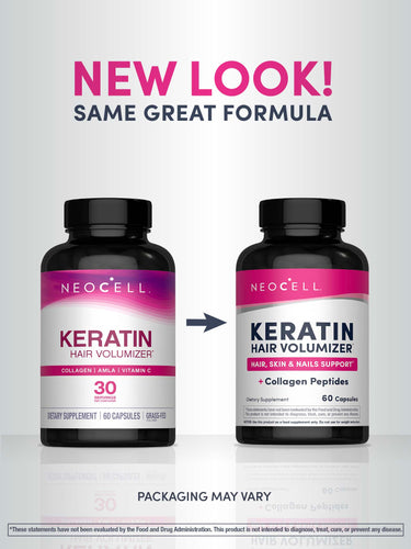 Keratin Hair Volumizer, 60 Vegetarian Capsules