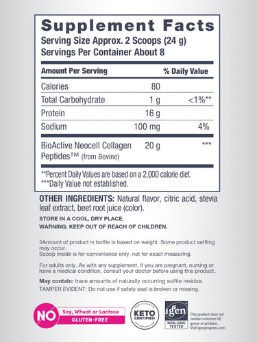 Grassfed Collagen Peptides Berry Lemon Flavor, 6.7 oz (190 g) Powder