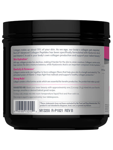 Advanced Collagen Peptides + Hyaluronic Acid + C, 13.7 oz (390 g) Powder
