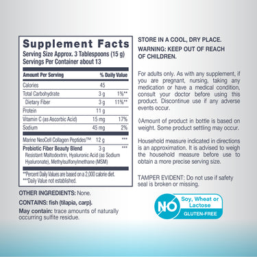 Marine Collagen Peptides + Hyaluronic Acid, MSM & C Powder, 7 oz (200 g) Powder