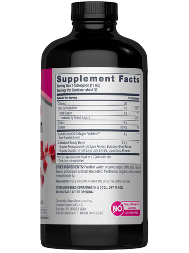 Collagen Liquid, 16 FL OZ Delicious Pomegranate Flavor
