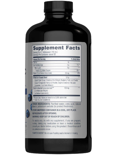 Hyaluronic Acid 100 mg plus C Liquid (Delicious Blueberry Flavor), 16 fl oz (473 mL) Bottle