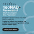 Product highlights graphic stating NEOCELL neoNAD+ Resveratrol Multi Collagen Bio-Peptides support beauty, vitality, healthy aging.