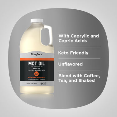 MCT Oil (Medium Chain Triglycerides) with Coconut Oil, 64 fl oz (1.9 L) Bottle