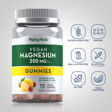 Magnesium (Delicious Lemon Raspberry), 70 Vegan Gummies