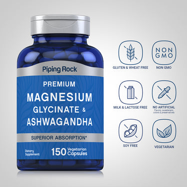 Magnesium Glycinate + Ashwagandha, 150 Vegetarian Capsules Magnesium Glycinate + Ashwagandha, 150 Vegetarian Capsules