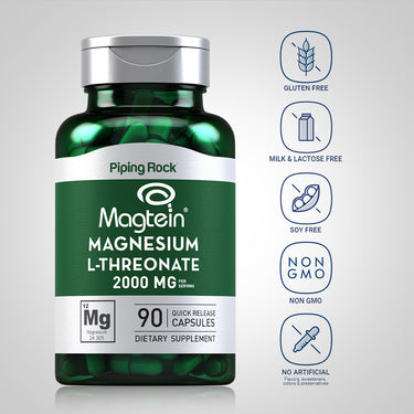 Magnesium L-Threonate  Magtein, 90 Quick Release Capsules