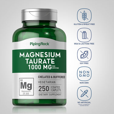 Magnesium Taurate, 1000 mg (per serving), 250 Coated Caplets