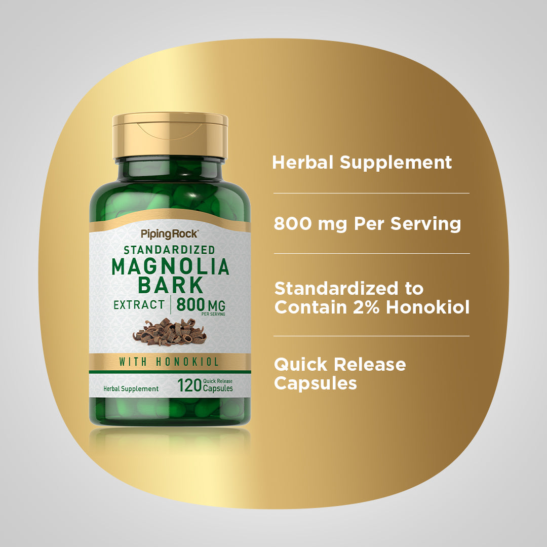 Magnolia Bark (Honokiol), 800 mg (per serving), 120 Quick Release Capsules