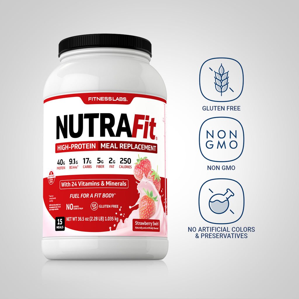 Meal Replacement Shake NutraFit (Strawberry Swirl), 2.28 Lbs (1.035 kg
