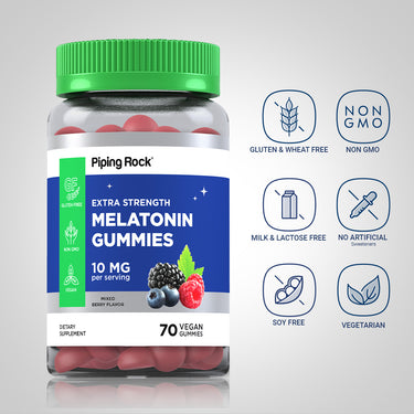 Melatonin (Mixed Berry), 10 mg (per serving), 70 Vegan Gummies