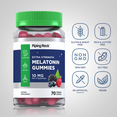 Melatonin (Delicious Mixed Berry), 10 mg (per serving), 70 Vegan Gummies