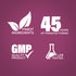 Infographic illustrating: Finest ingredients, 45 years of manufacturing, GMP quality product, lab tested for assurance.