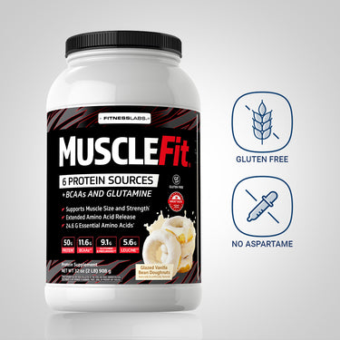 MuscleFit Protein Powder (Glazed Vanilla Bean Doughnuts), 2 lb (908 g) Bottle