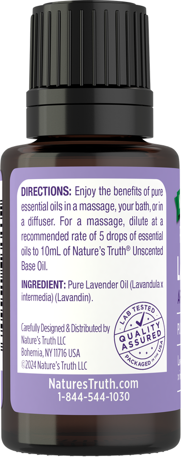 Lavender Pure Essential Oil, 1/2 fl oz (15 mL) Dropper Bottle