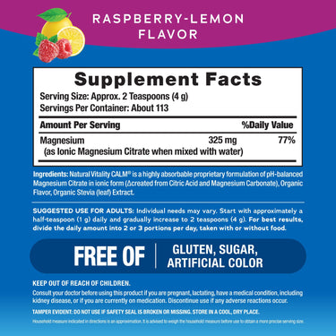 CALM Powder Raspberry-Lemon, 16 oz (453 g)