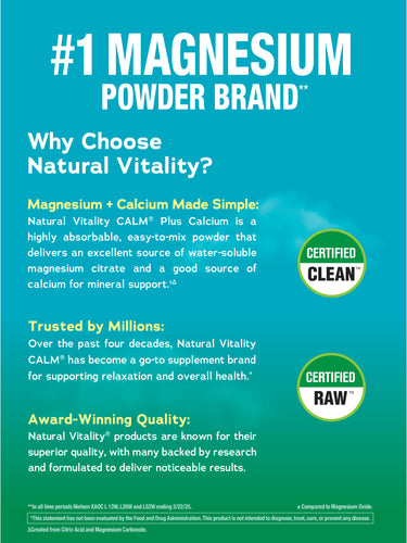 CALM plus Calcium Powder Unflavored, 16 oz (453 g)