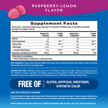 CALM Gummies Raspberry-Lemon Flavor, 240 Tasty Gummies