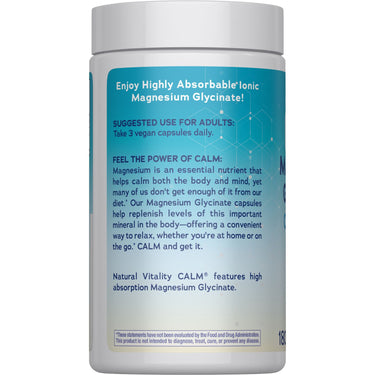 CALM Magnesium Glycinate, 325 mg (per serving), 180 Vegan Capsules
