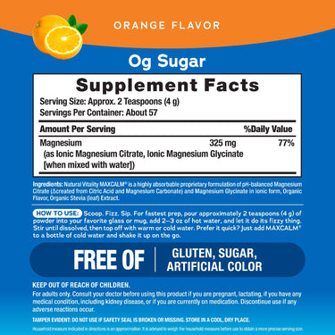 MAXCALM Powder Orange, 8 oz (226 g)