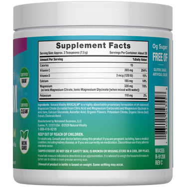 CALM plus Calcium Powder Raspberry-Lemon, 8 oz (226 g)