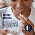 A woman takes a Calm Sleep capsule with water, showcasing a healthy lifestyle choice.