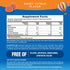 Supplement Facts panel for NV Kids Calm Orange flavor, 120 gummies, providing nutritional details and daily value percentages.