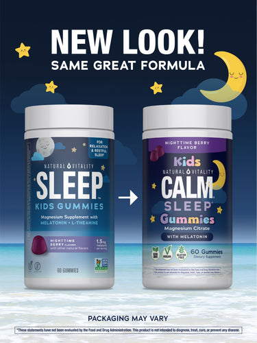 CALM Kids Sleep with Melatonin Gummies Berry Flavor, 60 Tasty Gummies