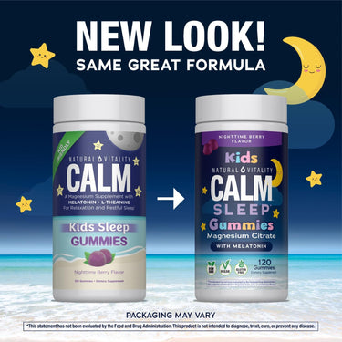 CALM Kids Sleep with Melatonin Gummies Berry Flavor, 120 Tasty Gummies