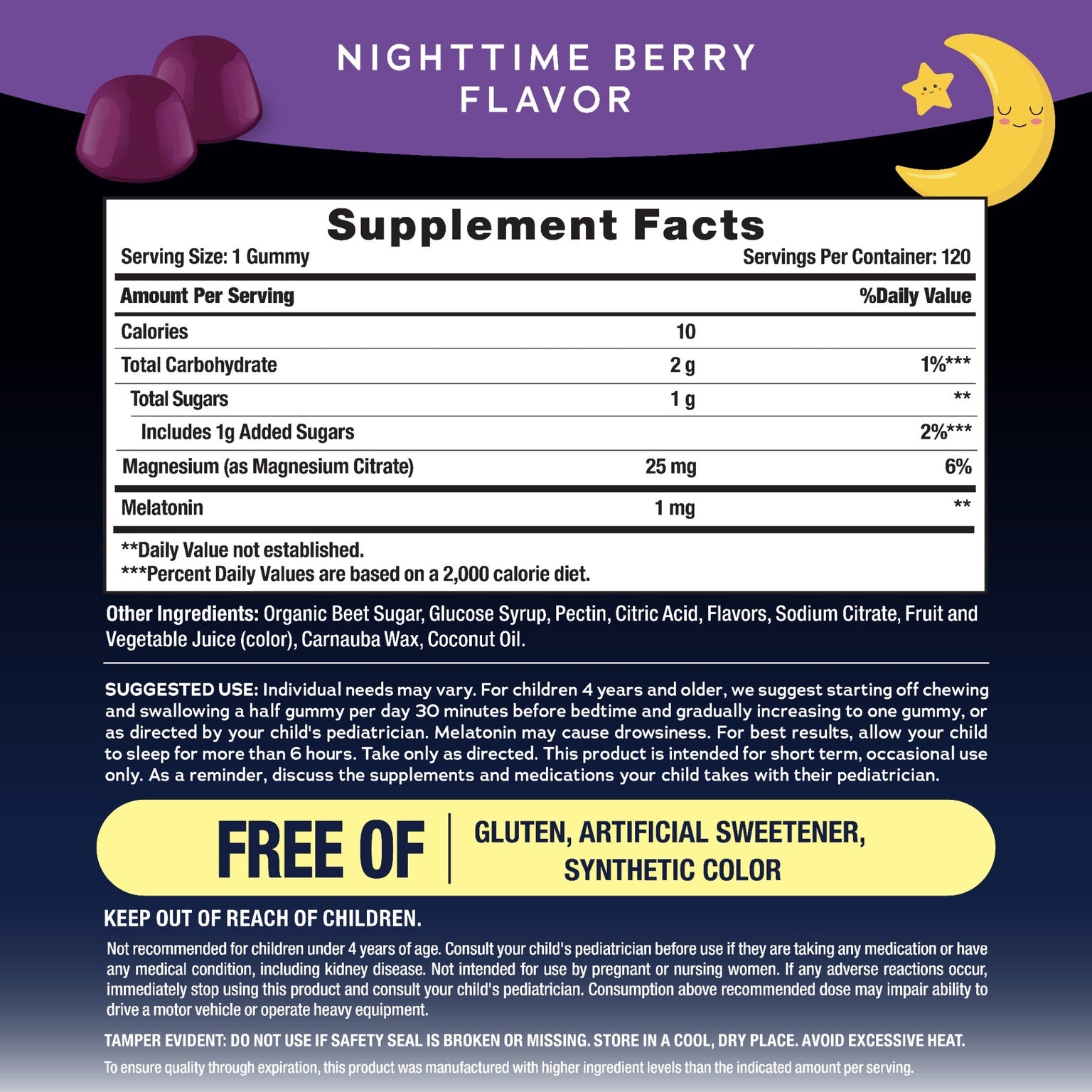 CALM Kids Sleep with Melatonin Gummies Berry Flavor, 120 Tasty Gummies