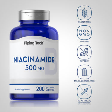 Niacinamide B-3, 500 mg, 200 Quick Release Capsules