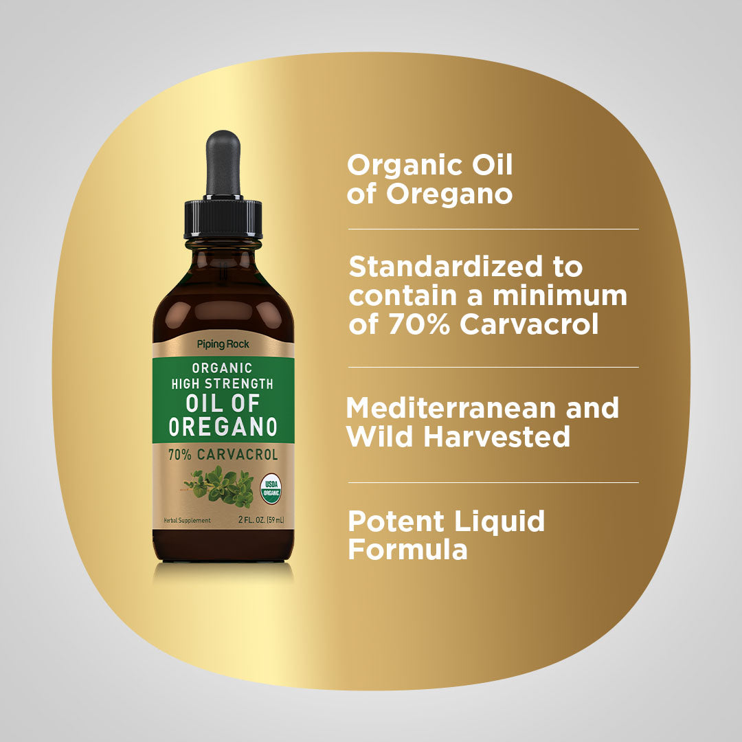 Oil of Oregano High Strength (Organic), 2 fl oz (59 mL) Dropper Bottle