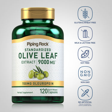 Olive Leaf Extract, 9000 mg, 120 Quick Release Capsules