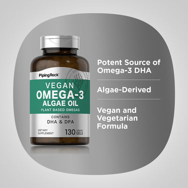 Omega-3 Algae Oil Vegan, 130 Veggie Gels