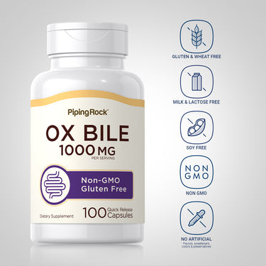 Ox Bile, 500 mg (per serving), 120 Quick Release Capsules