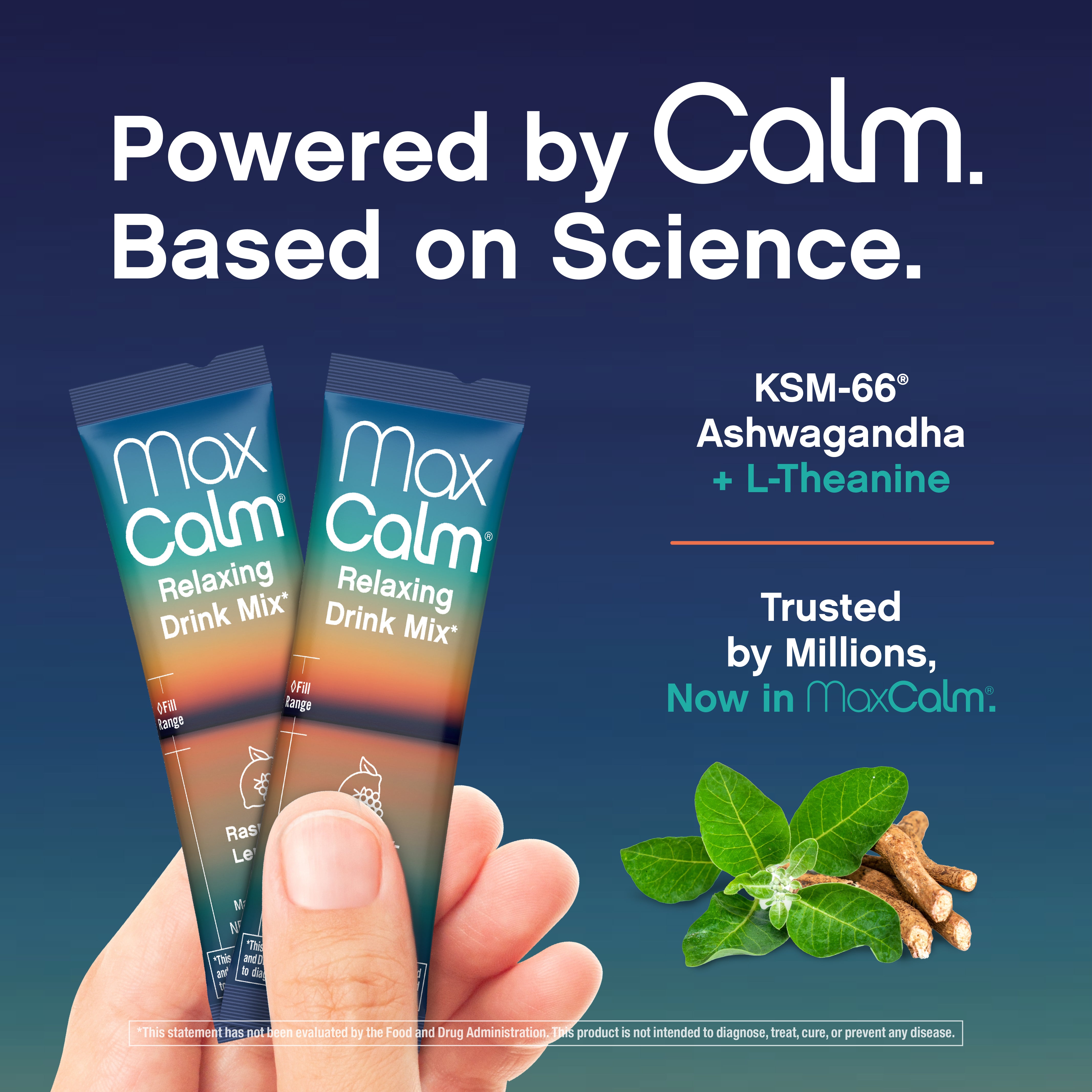 MaxCalm® Relaxing Drink Mix* Magnesium Glycinate Raspberry-Lemonade, 3