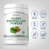 Piping Rock Organic Moringa Leaf Powder, Unflavored bottle with icons indicating Gluten & Wheat Free, Non GMO, Milk & Lactose Free, No Artificial Flavors, Sweeteners, Colors & Preservatives, Soy Free, Vegetarian.