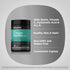 Product highlights graphic stating Biotin, Vitamin C, Hyaluronic Acid, A.L.A., Healthy Skin & Nails⁺, Non-GMO, Gluten Free, Caplets.