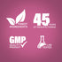 Graphic stating Finest Ingredients, 45 Years of Manufacturing, GMP Quality Product, Lab Tested