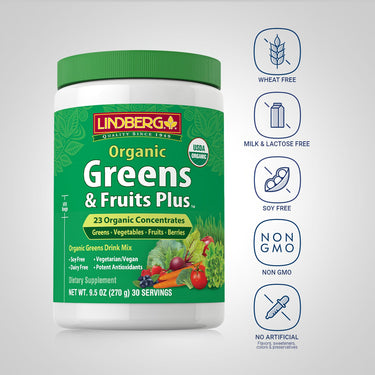 Greens & Fruits Plus Organic, 9.5 oz (270 g) Bottle