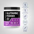 Glutamine Powder bottle: PLANT BASED, FERMENTED, GLUTEN & WHEAT FREE, MILK & LACTOSE FREE, SOY FREE, NON GMO, NO ARTIFICIAL Flavors/Sweeteners/Colors/Preservatives