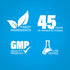 Graphic stating Finest Ingredients, 45 Years of Manufacturing, GMP Quality Product, Lab Tested